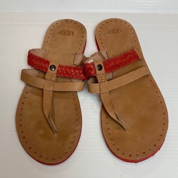 Ugg Leather Sandals Flip-Flops Sz 11 - Picture 1 of 7